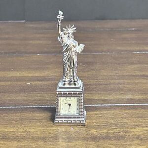 Vintage Miniature Elgin Collectible Clock Statue of Liberty New York USA